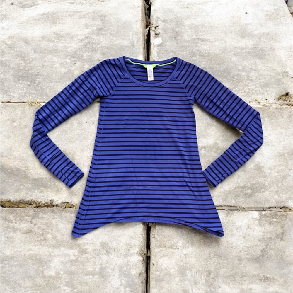 Ivivva by Lululemon Girls Size 10 Striped Long Sleeve Sharkbite Top
